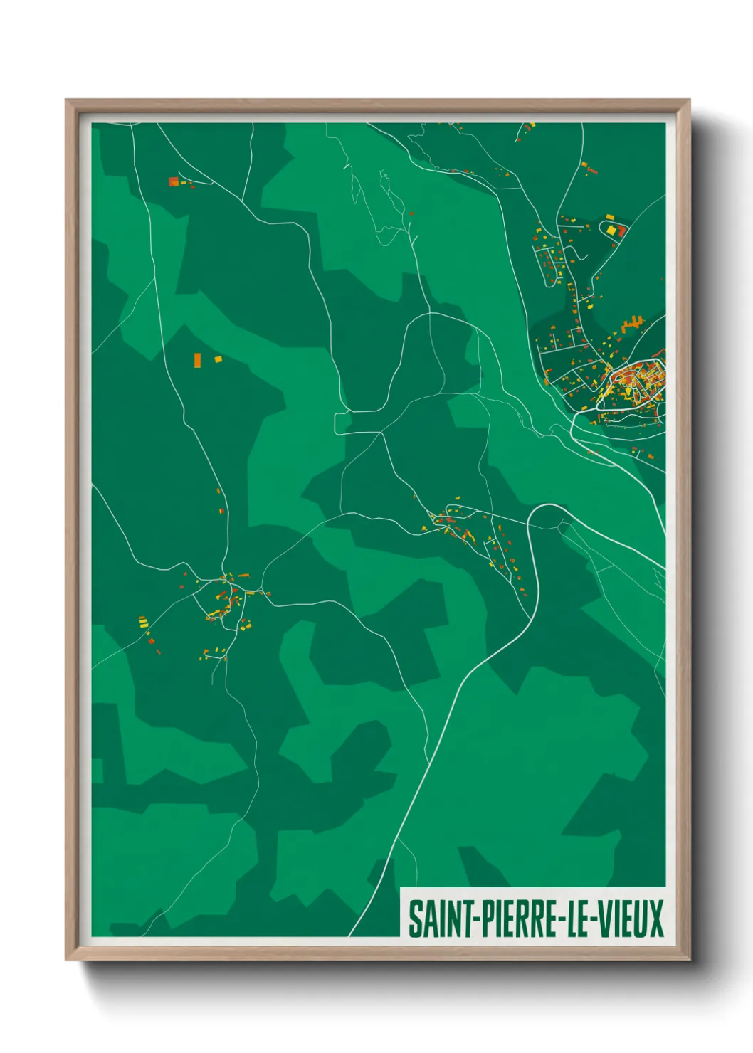 Une affiche de carte sur Saint-Pierre-le-Vieux