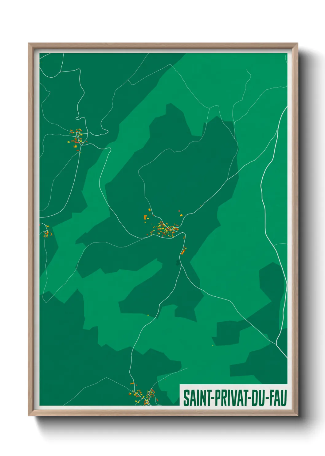 Un poster carteSaint-Privat-du-Fau