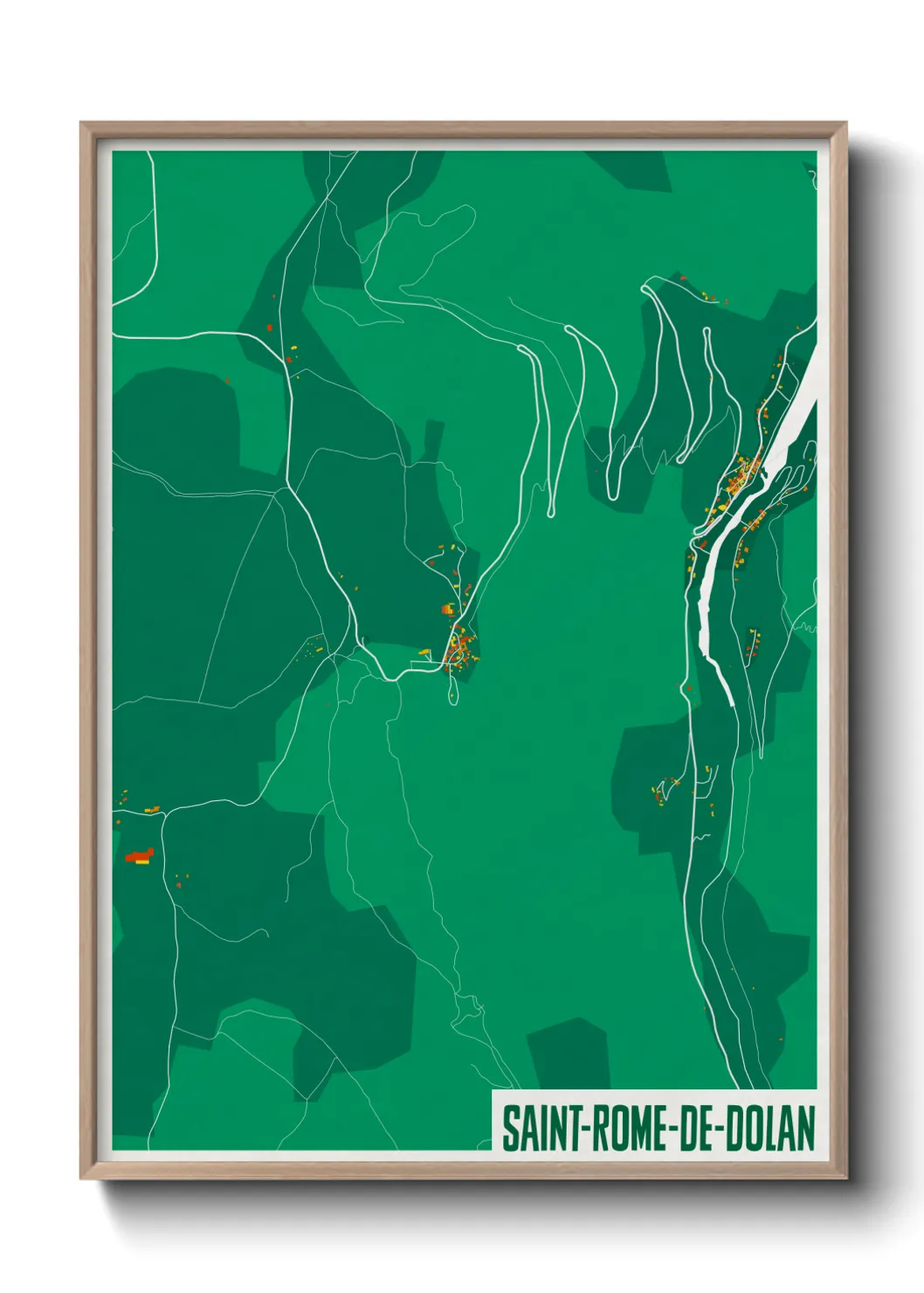 Une affiche de carte sur Saint-Rome-de-Dolan