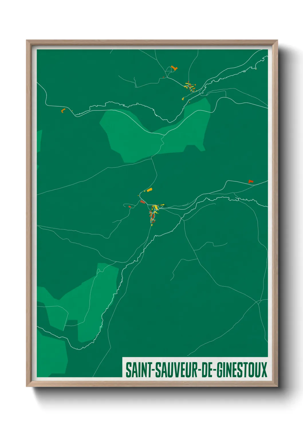 Un poster carteSaint-Sauveur-de-Ginestoux