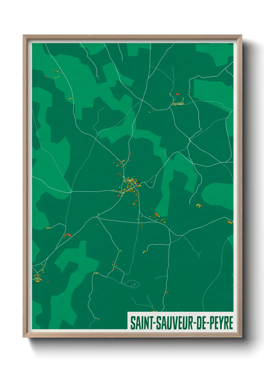 Une affiche de carte sur Saint-Sauveur-de-Peyre