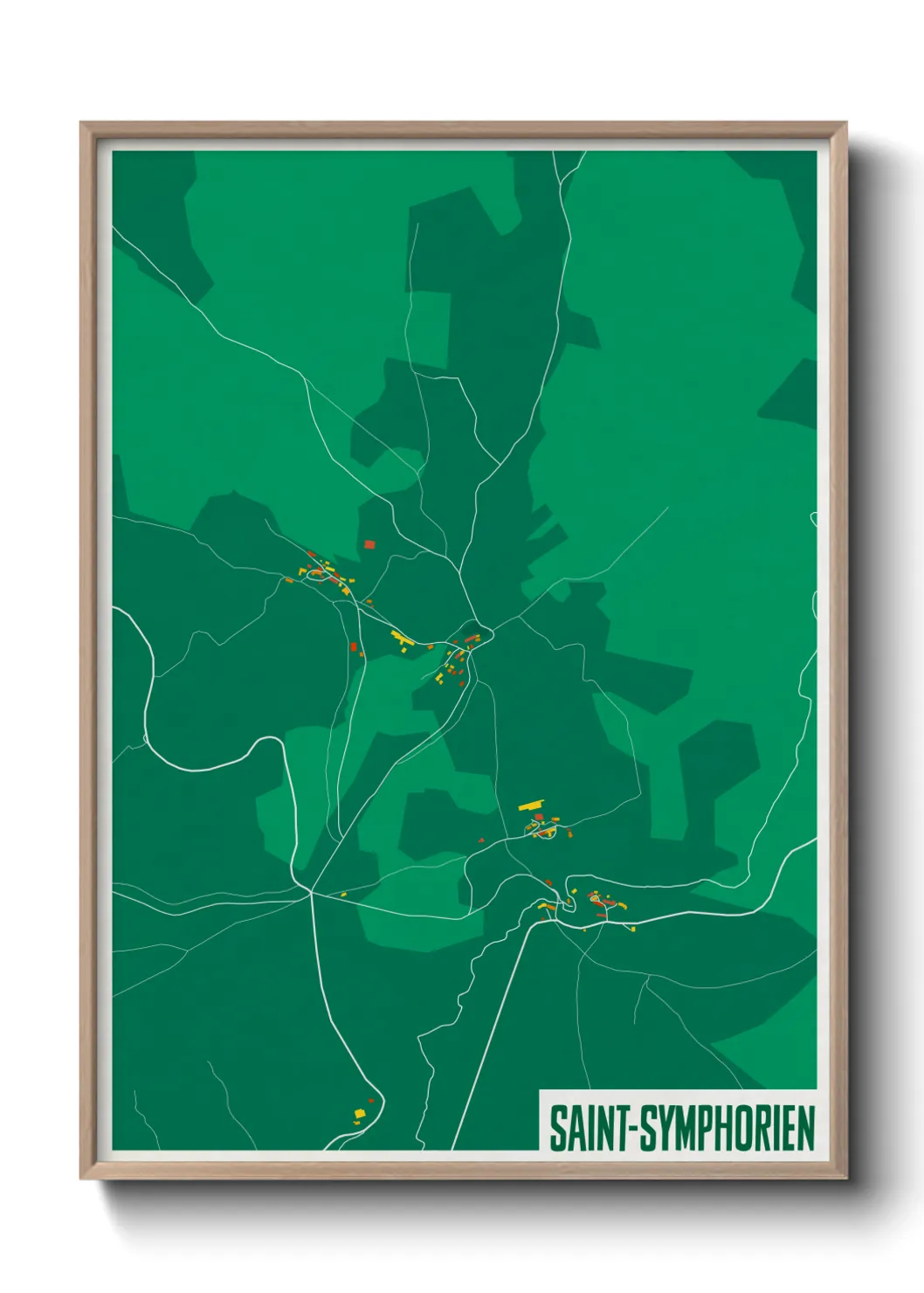 Une affiche de carte sur Saint-Symphorien