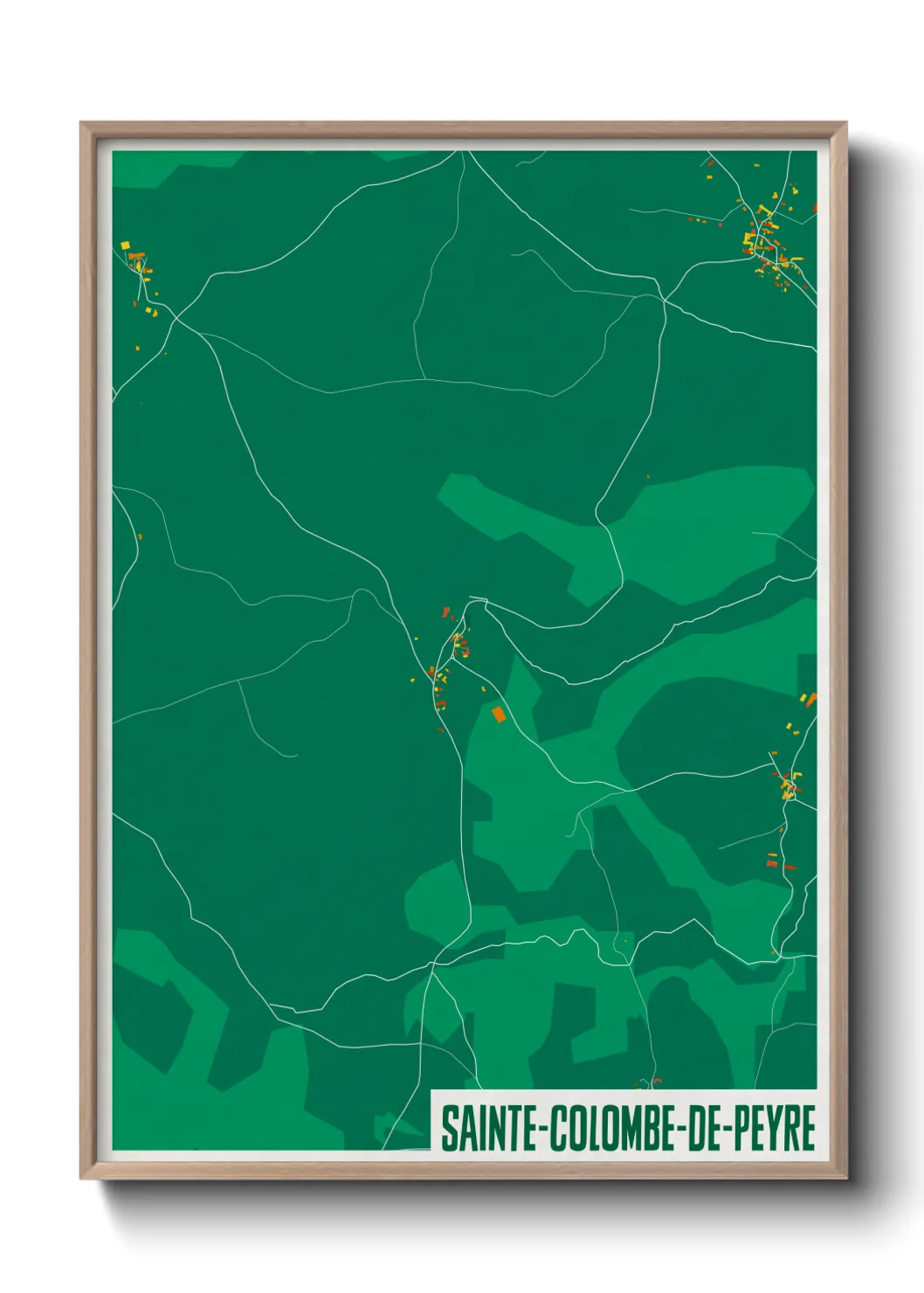 Une affiche de carte sur Sainte-Colombe-de-Peyre