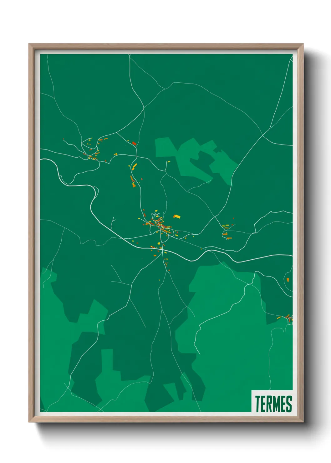 Une affiche de carte sur Termes