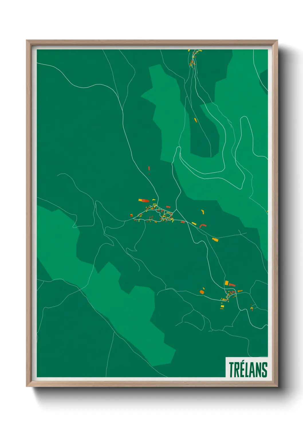 Une affiche de carte sur Trélans