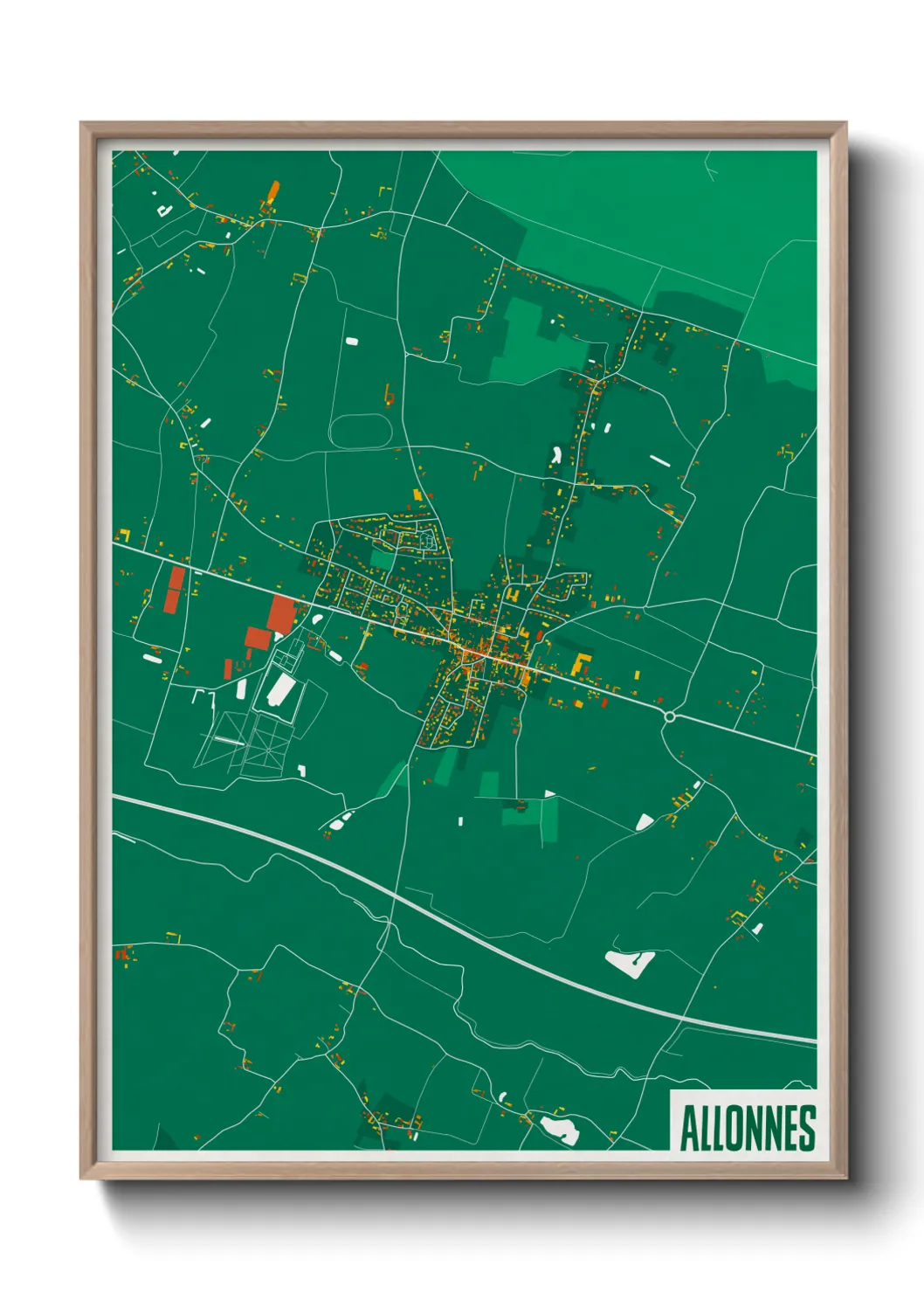 Une affiche de carte sur Allonnes