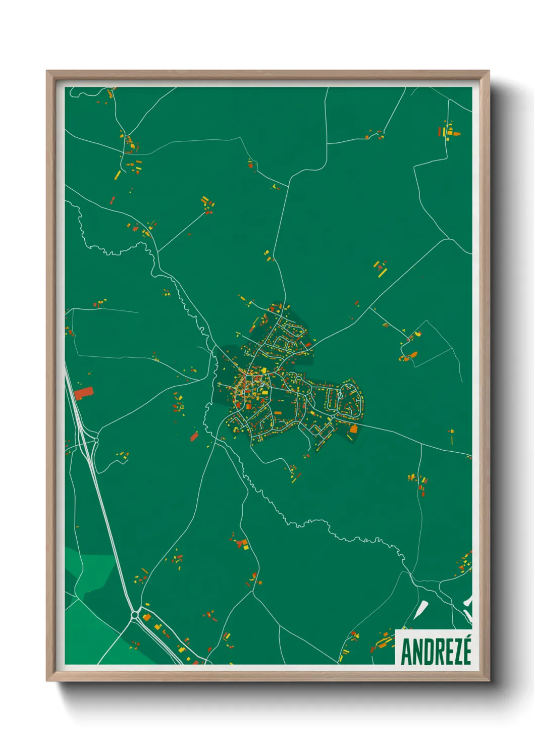 Une affiche de carte sur Andrezé