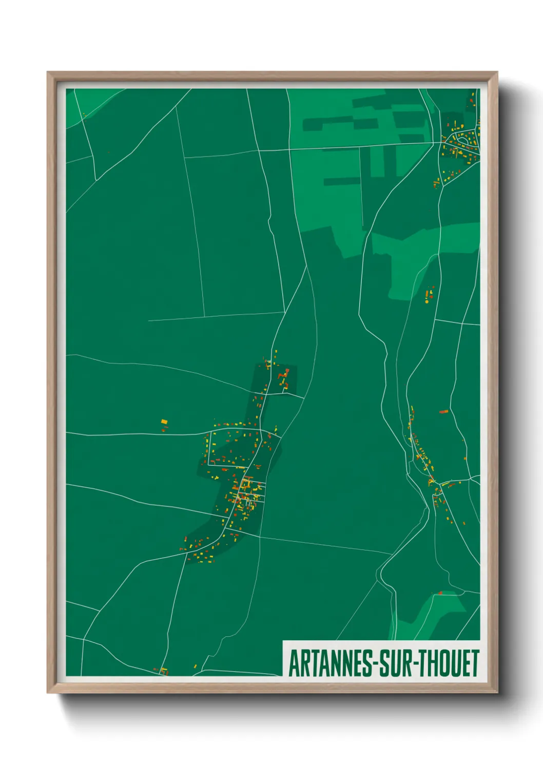 Une affiche de carte sur Artannes-sur-Thouet