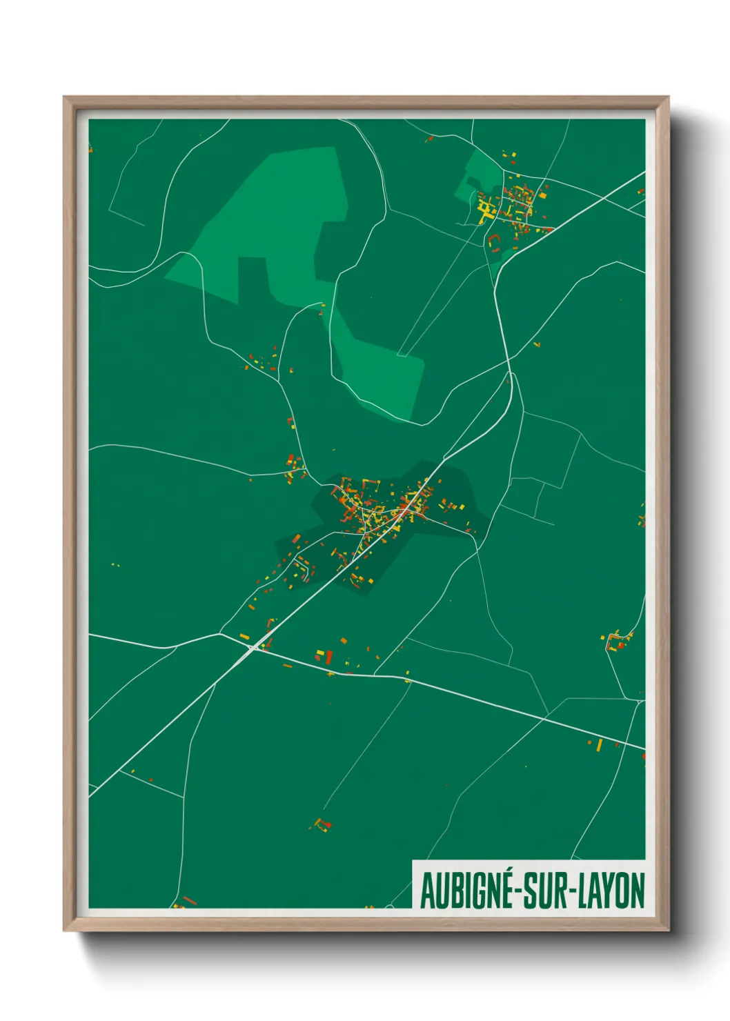 Une affiche de carte sur Aubigné-sur-Layon
