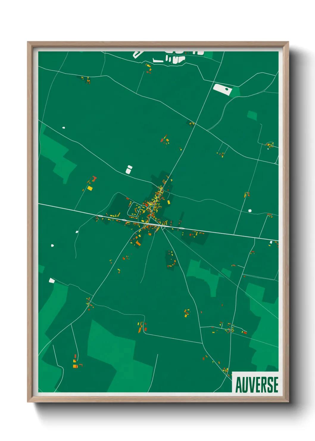 Une affiche de carte sur Auverse