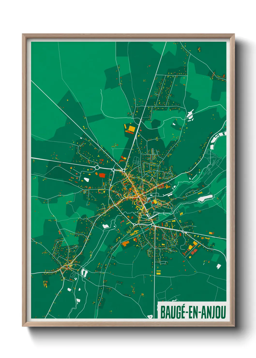 Une affiche de carte sur Baugé-en-Anjou