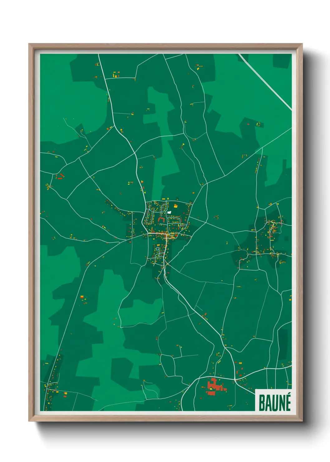 Une affiche de carte sur Bauné