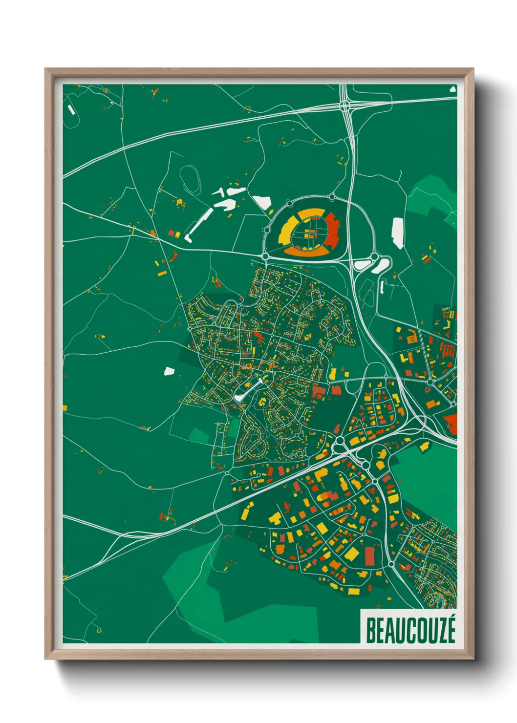 Une affiche de carte sur Beaucouzé