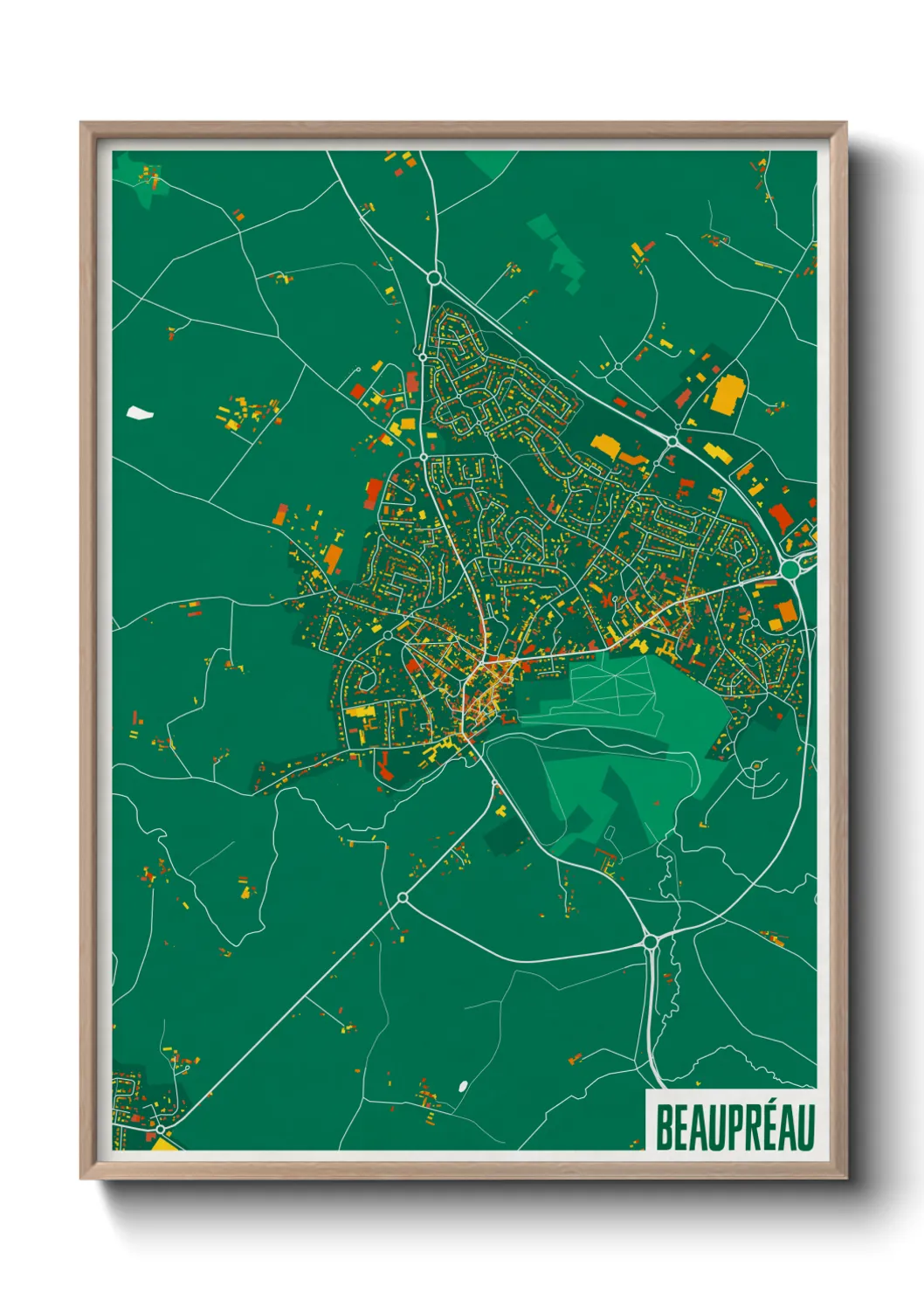 Une affiche de carte sur Beaupréau