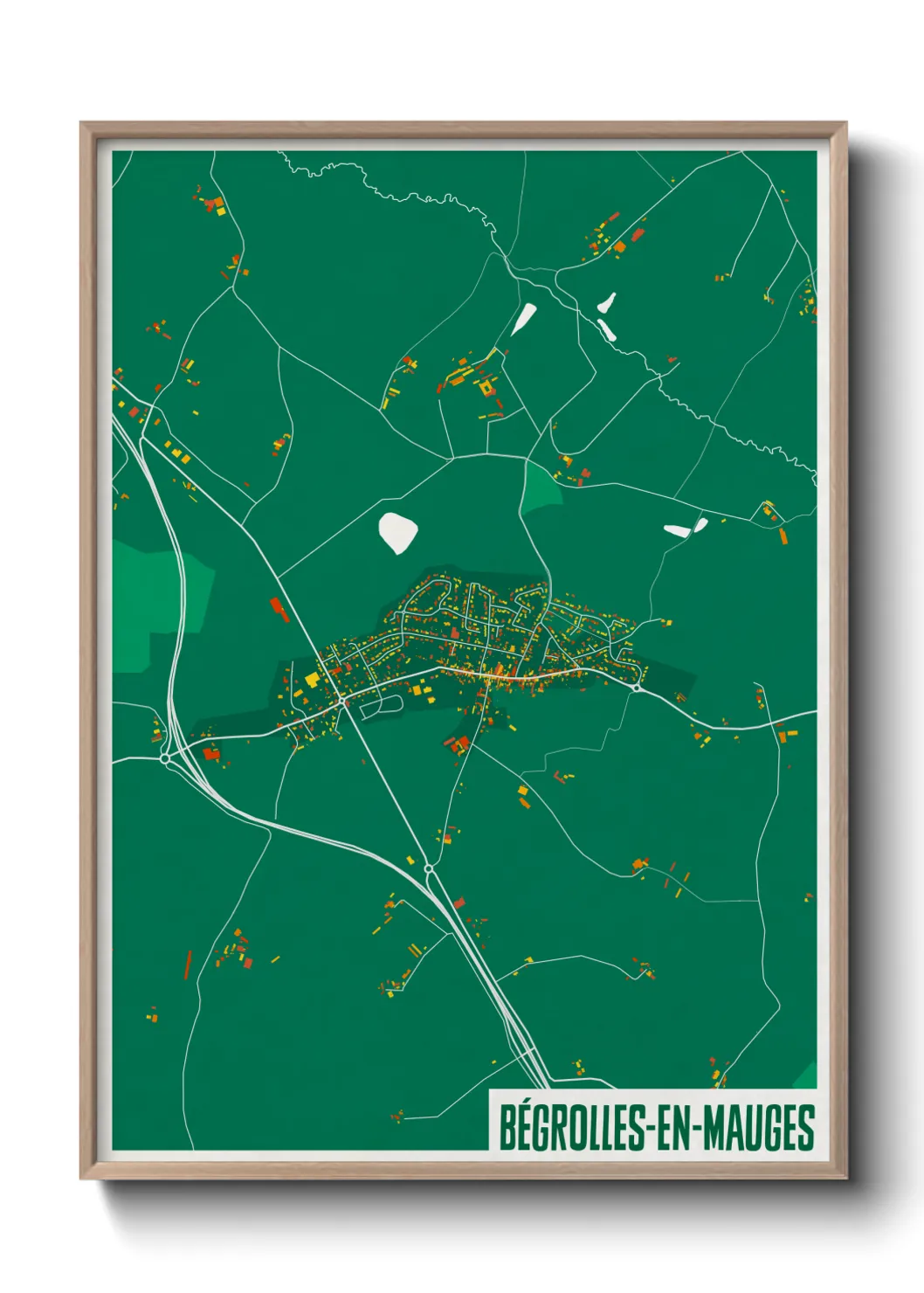 Une affiche de carte sur Bégrolles-en-Mauges