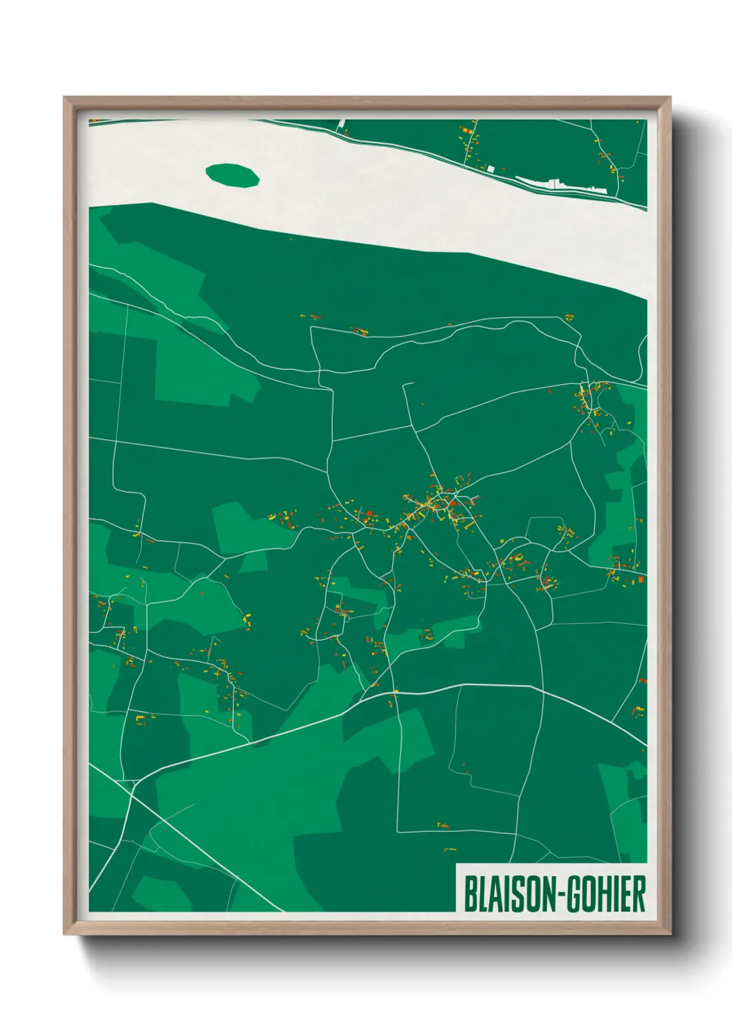 Une affiche de carte sur Blaison-Gohier