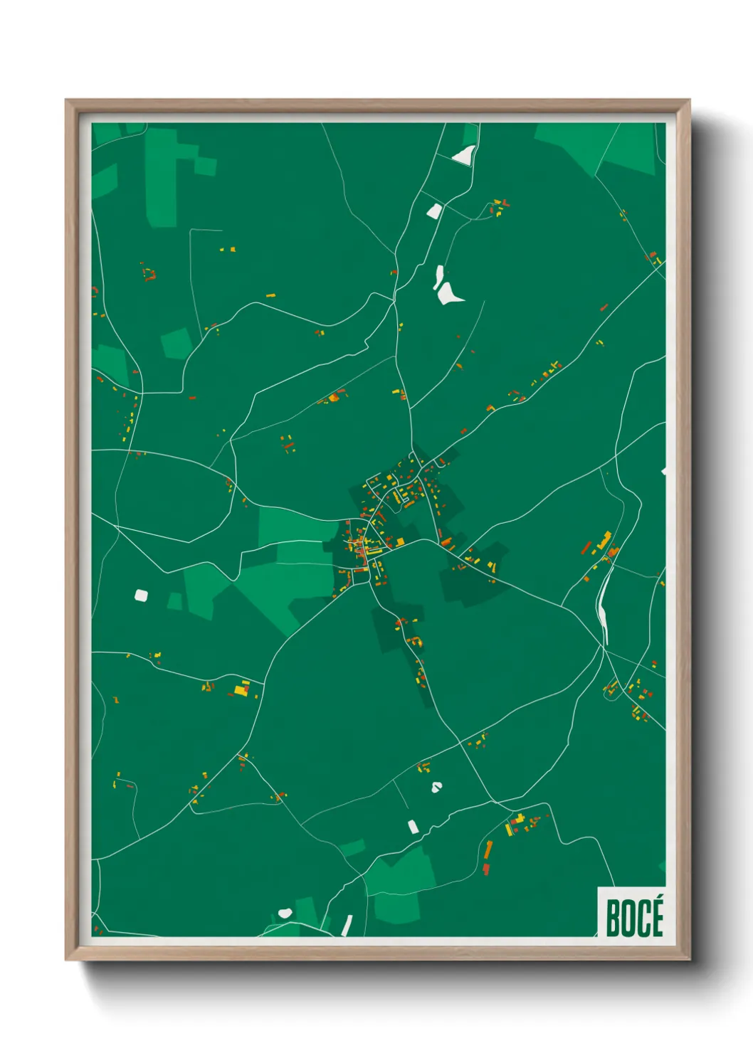 Une affiche de carte sur Bocé