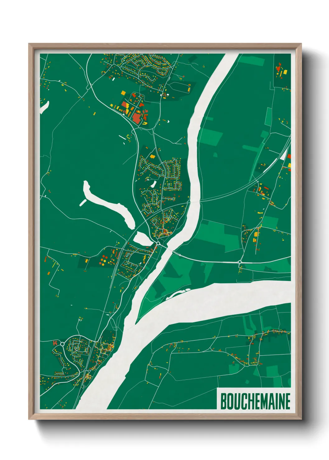 Une affiche de carte sur Bouchemaine