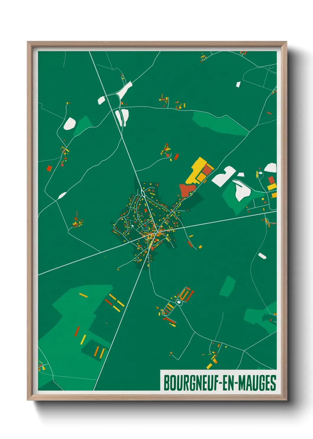 Une affiche de carte sur Bourgneuf-en-Mauges