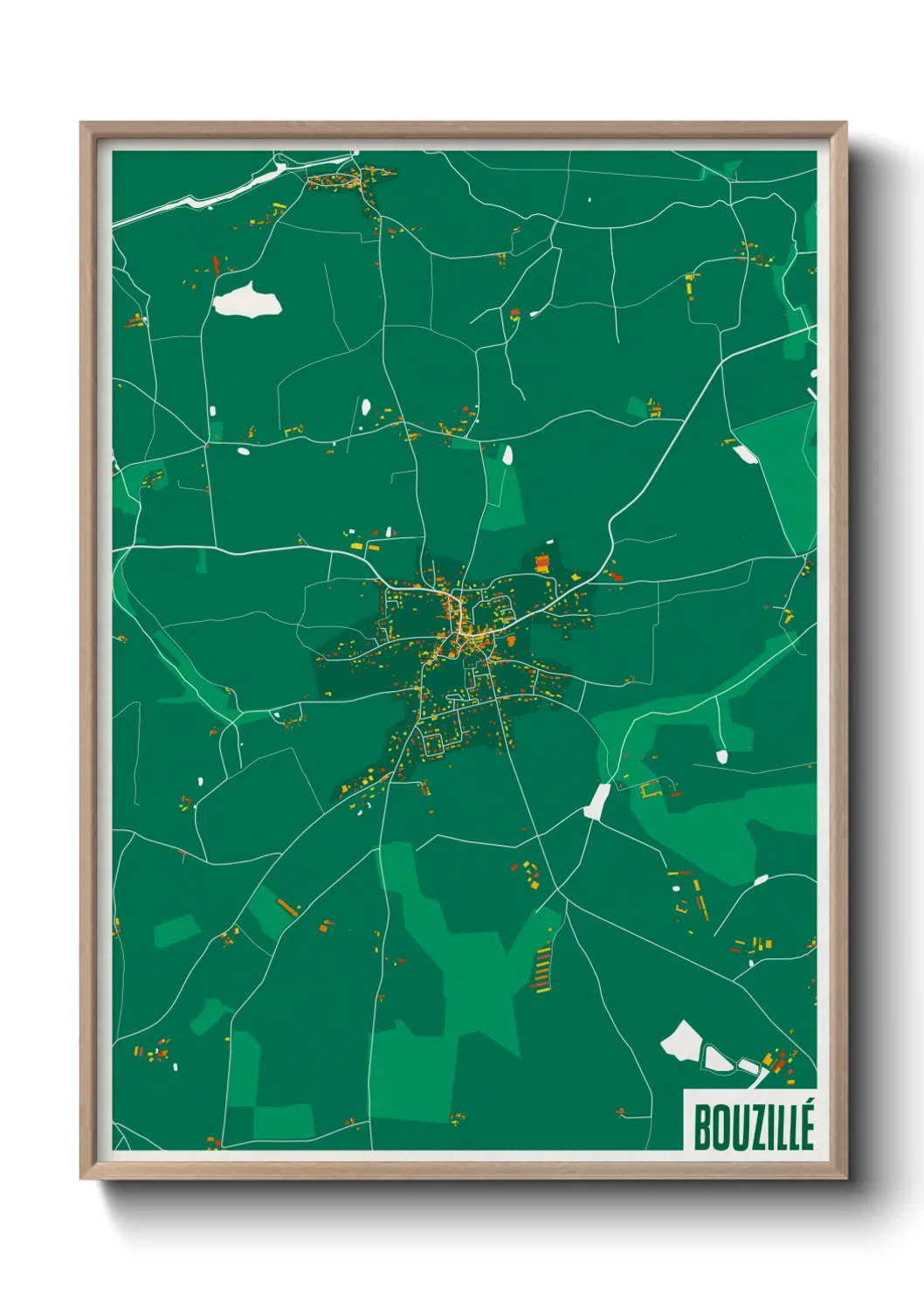 Une affiche de carte sur Bouzillé