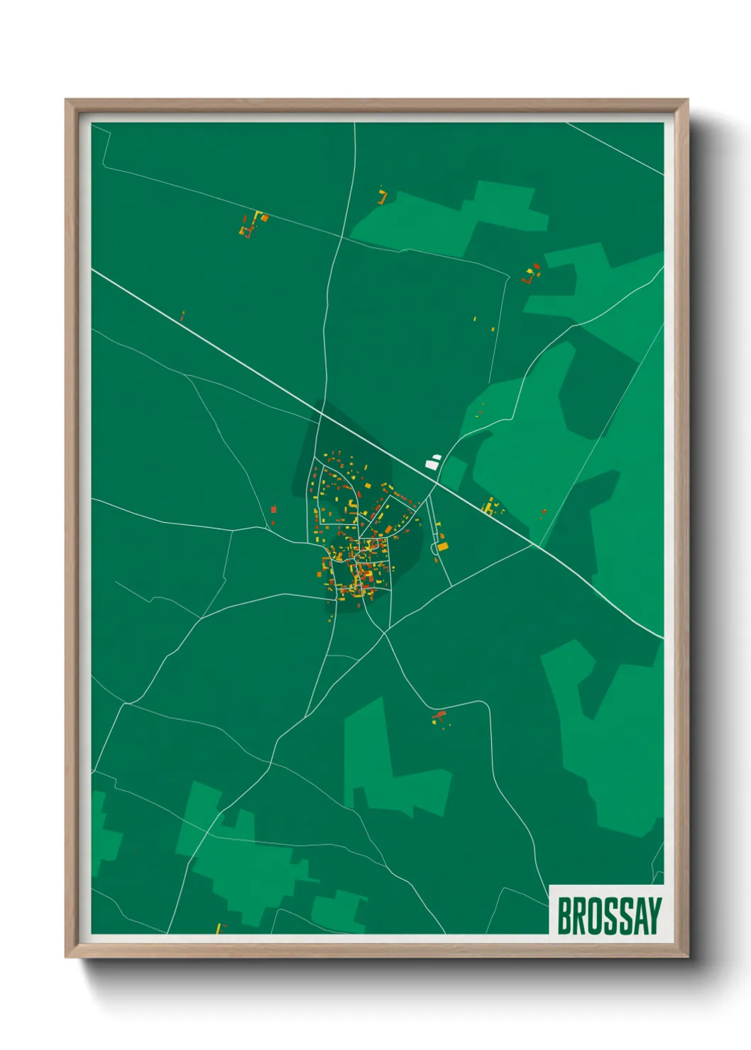 Une affiche de carte sur Brossay