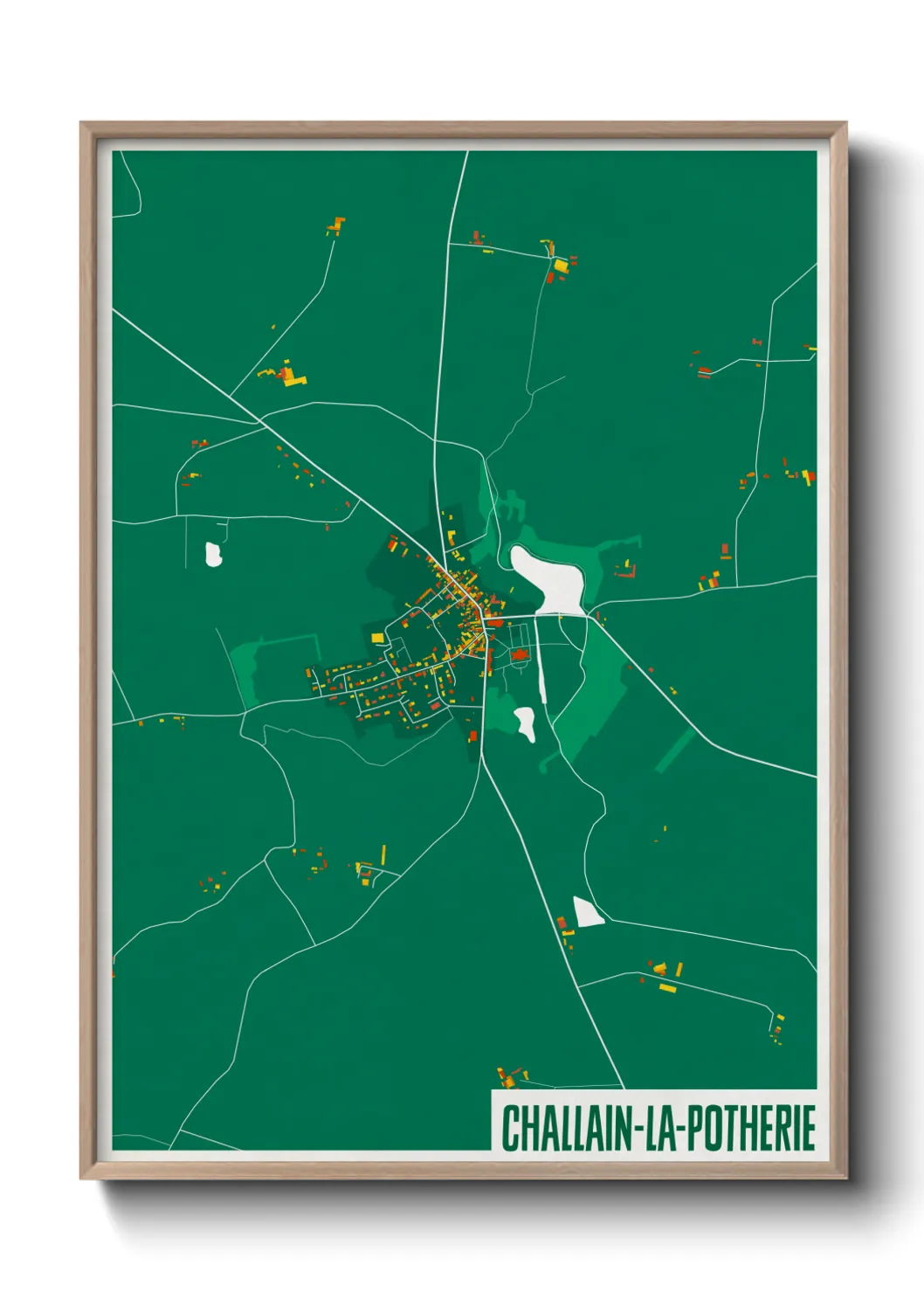 Une affiche de carte sur Challain-la-Potherie
