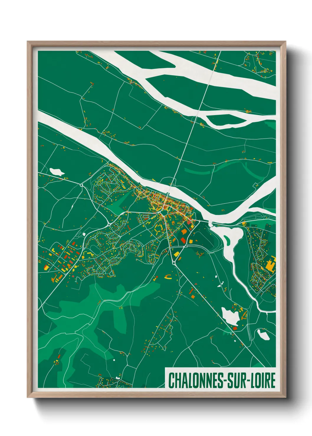 Une affiche de carte sur Chalonnes-sur-Loire