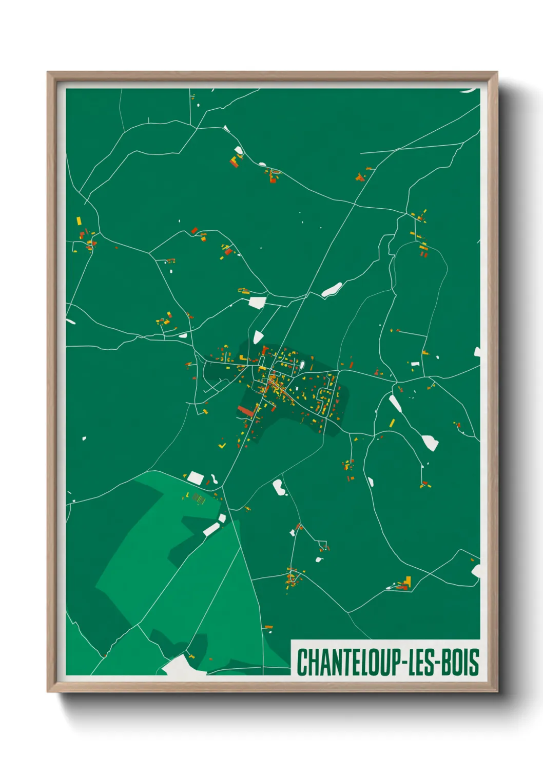 Une affiche de carte sur Chanteloup-les-Bois