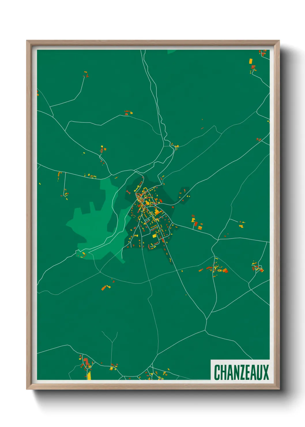 Une affiche de carte sur Chanzeaux