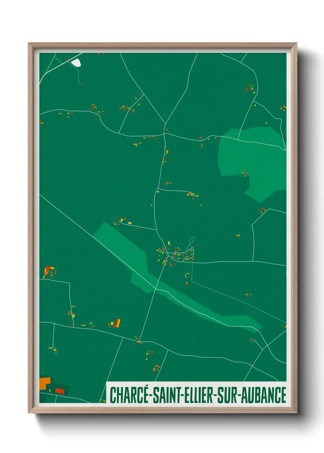 Une affiche de carte sur Charcé-Saint-Ellier-sur-Aubance