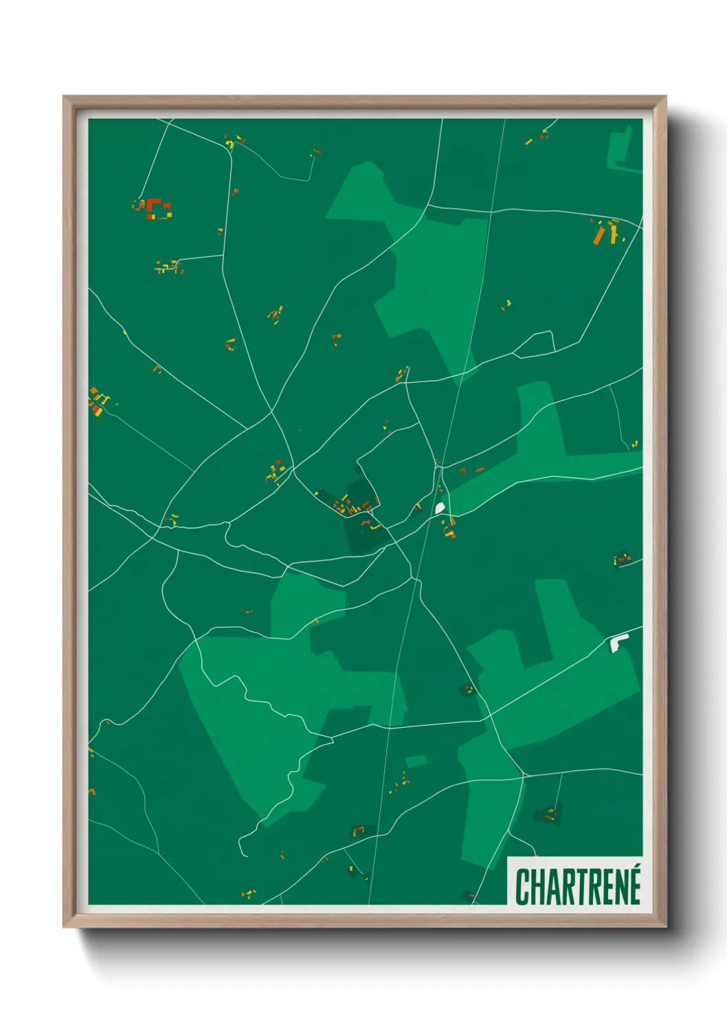 Une affiche de carte sur Chartrené