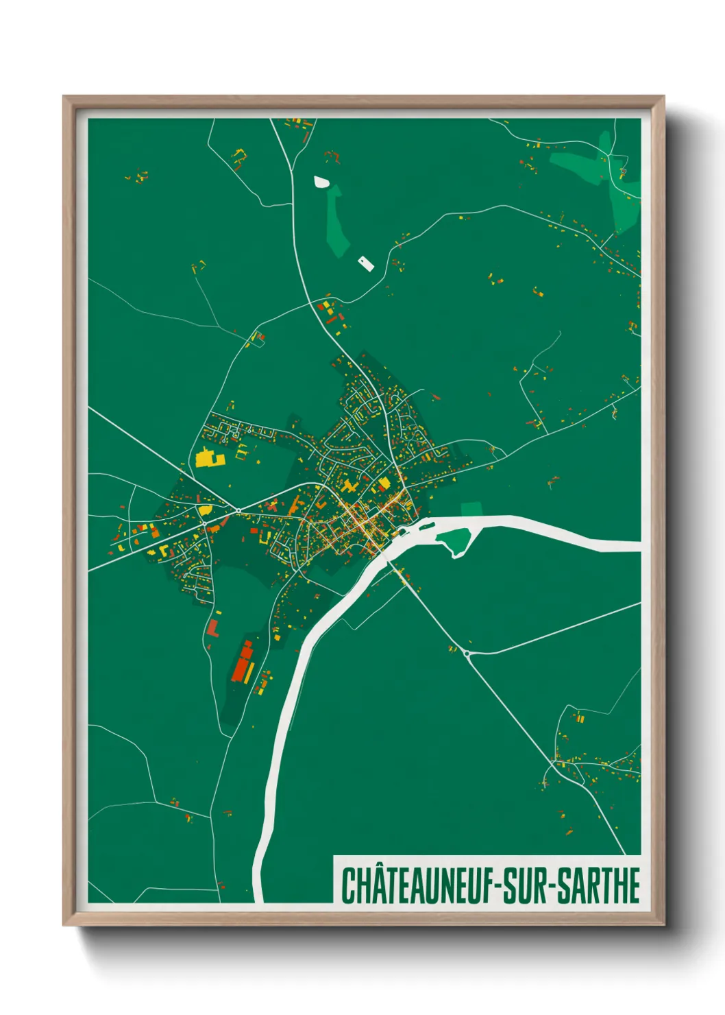 Une affiche de carte sur Châteauneuf-sur-Sarthe