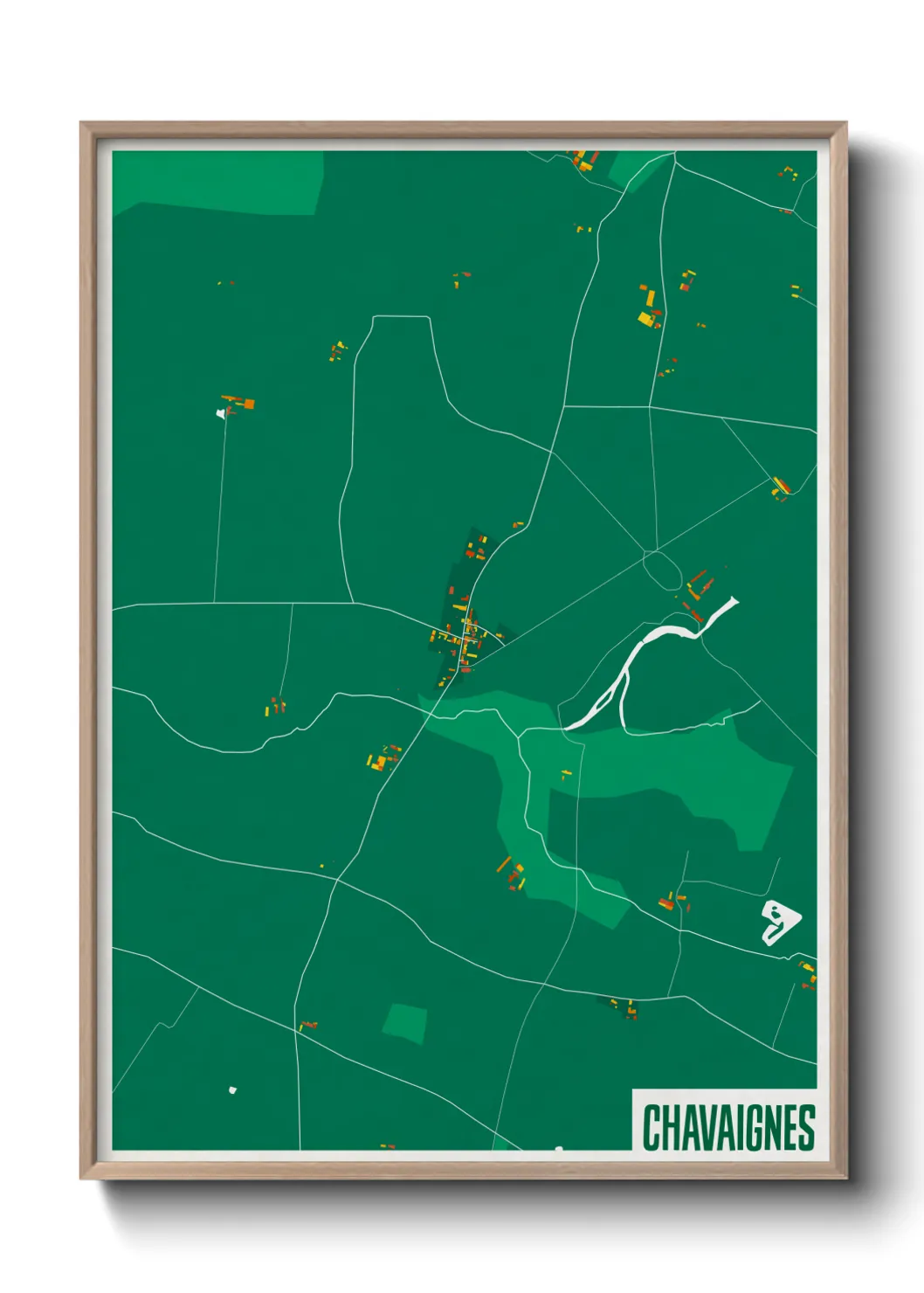Une affiche de carte sur Chavaignes
