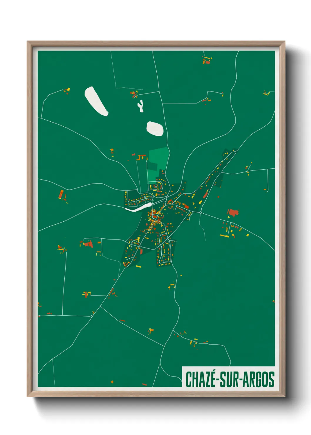 Une affiche de carte sur Chazé-sur-Argos