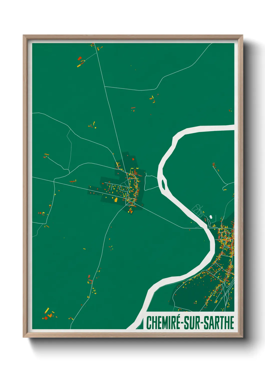 Une affiche de carte sur Chemiré-sur-Sarthe