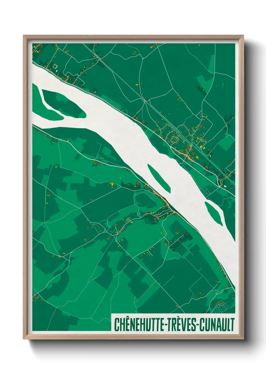 Une affiche de carte sur Chênehutte-Trèves-Cunault