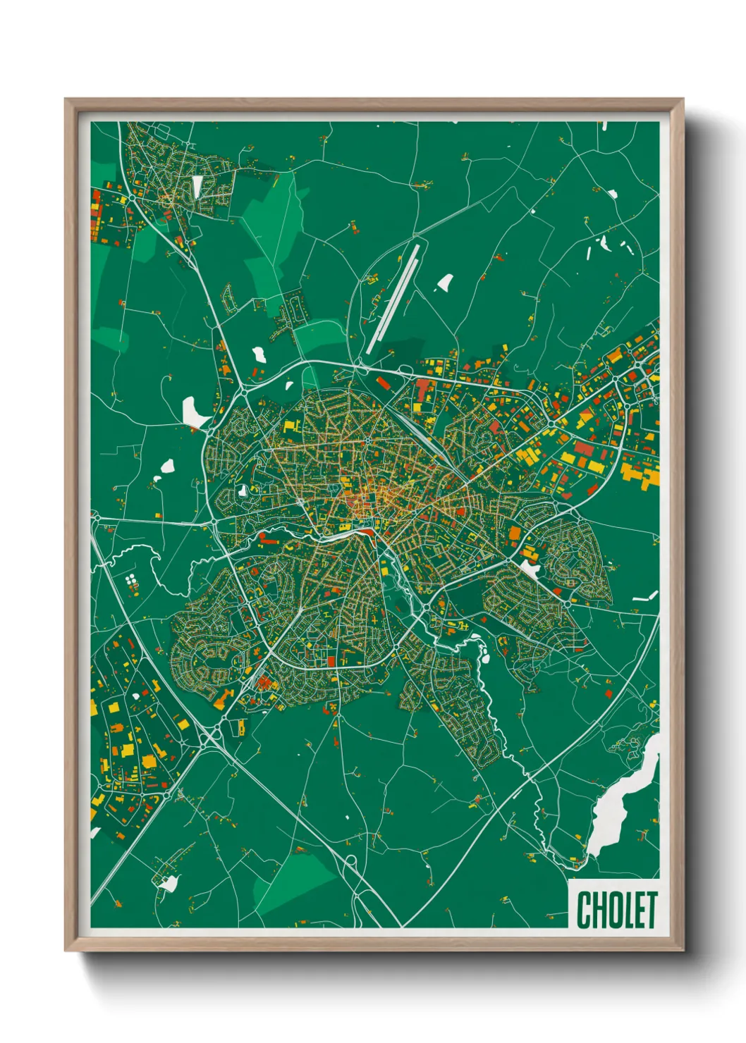Une affiche de carte sur Cholet