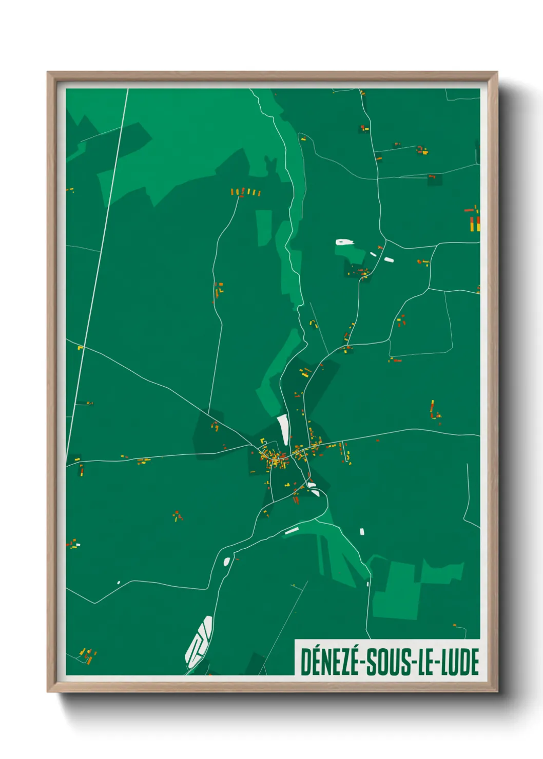 Une affiche de carte sur Dénezé-sous-le-Lude