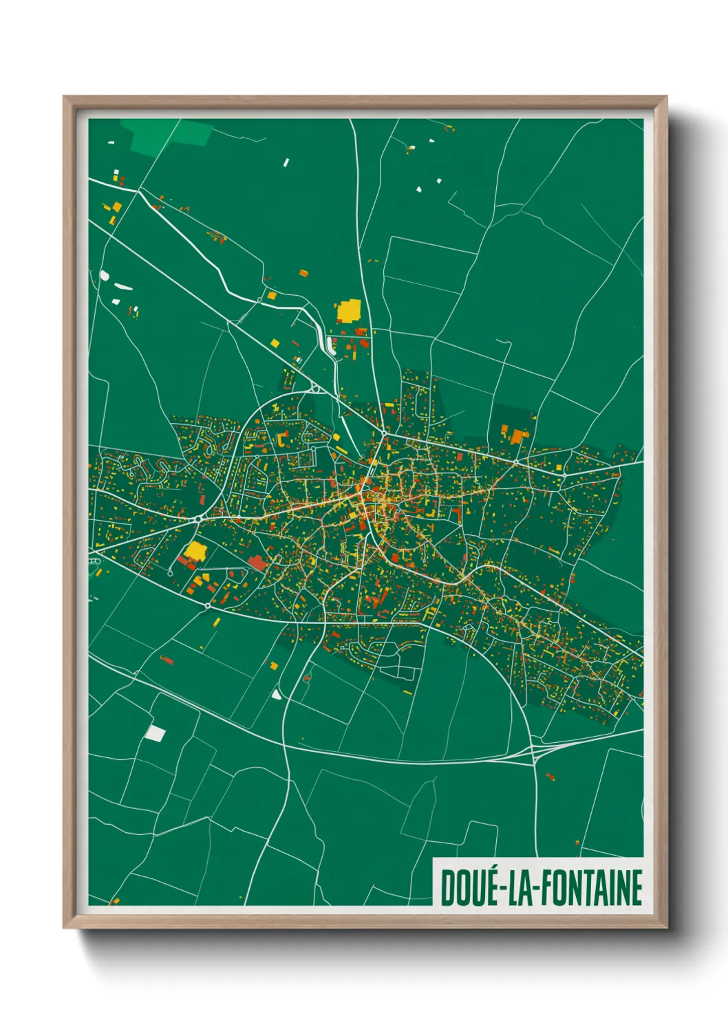 Une affiche de carte sur Doué-la-Fontaine