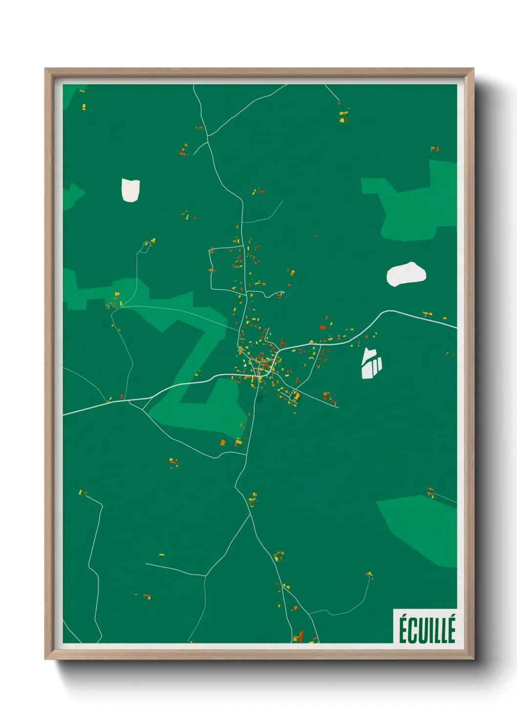 Une affiche de carte sur Écuillé