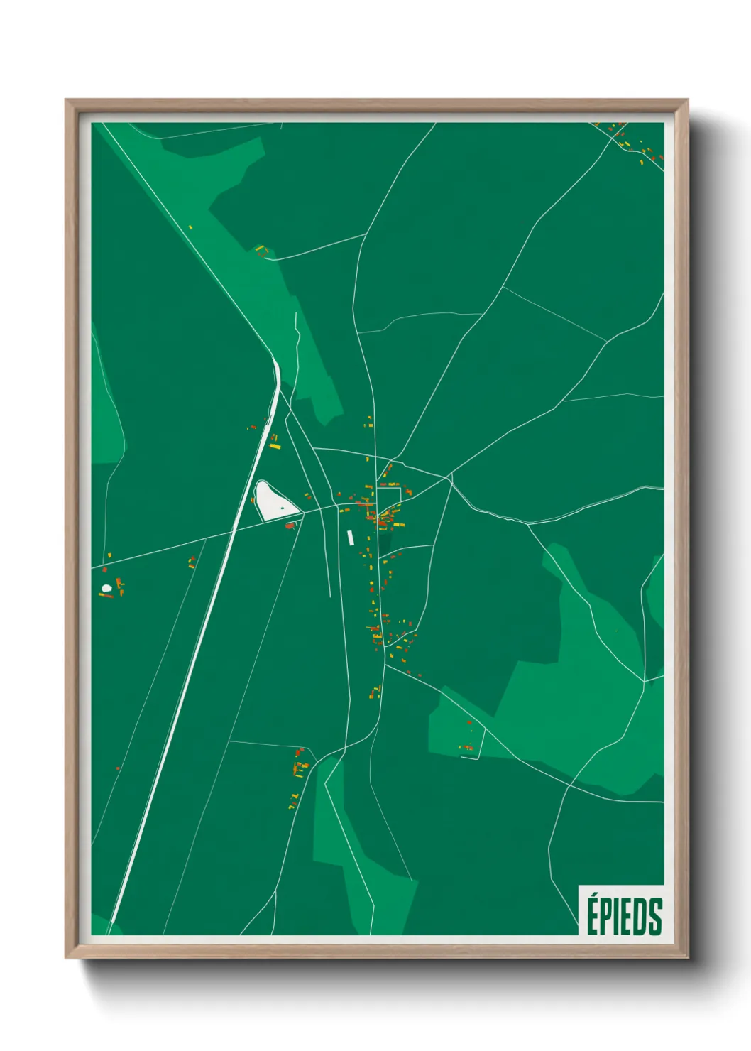 Une affiche de carte sur Épieds