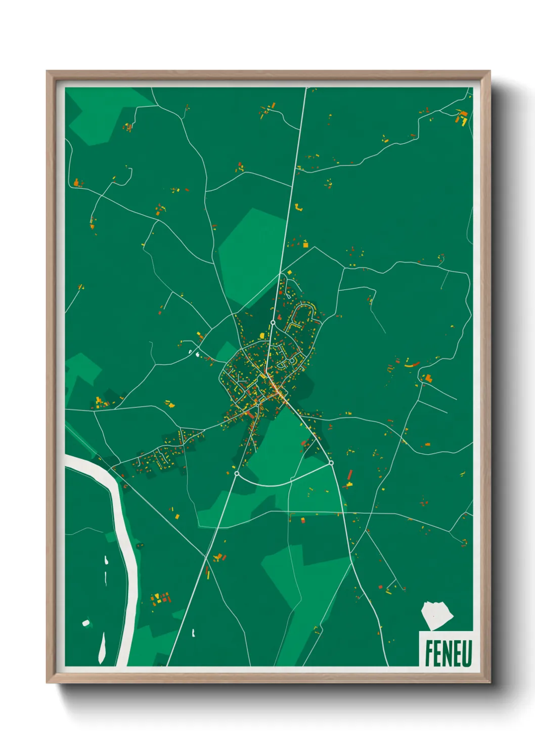 Une affiche de carte sur Feneu