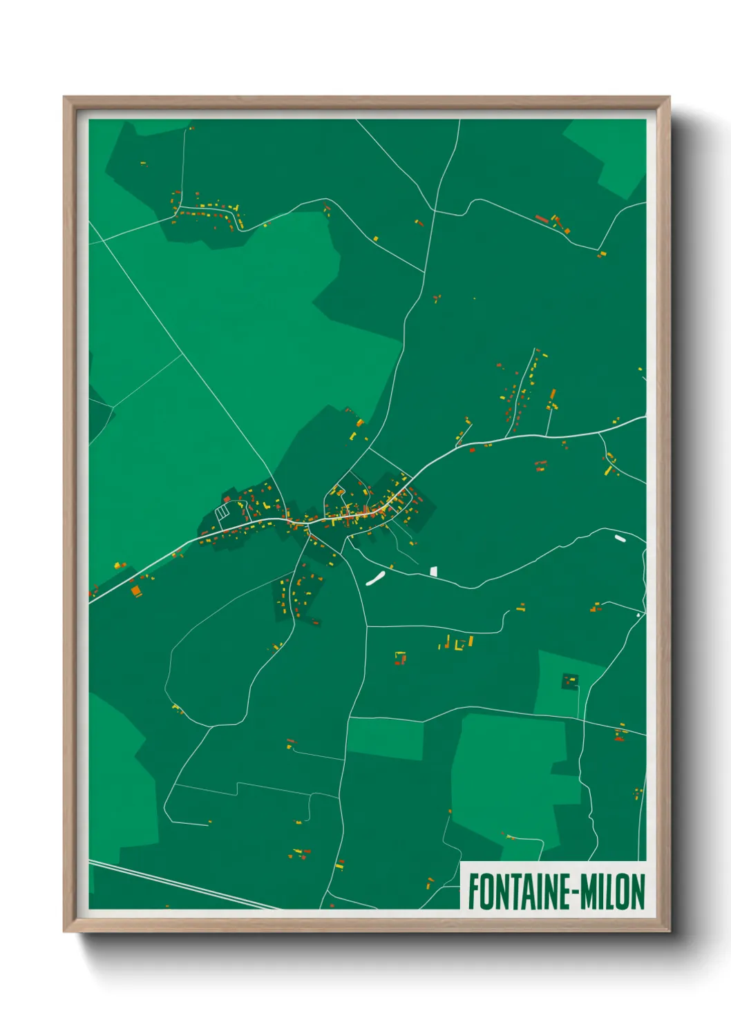 Une affiche de carte sur Fontaine-Milon