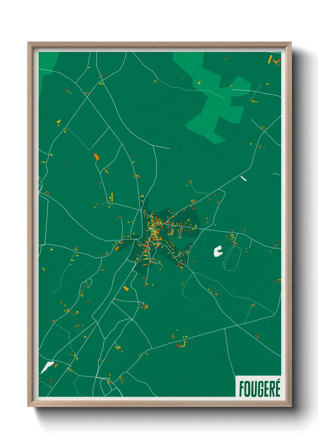 Une affiche de carte sur Fougeré