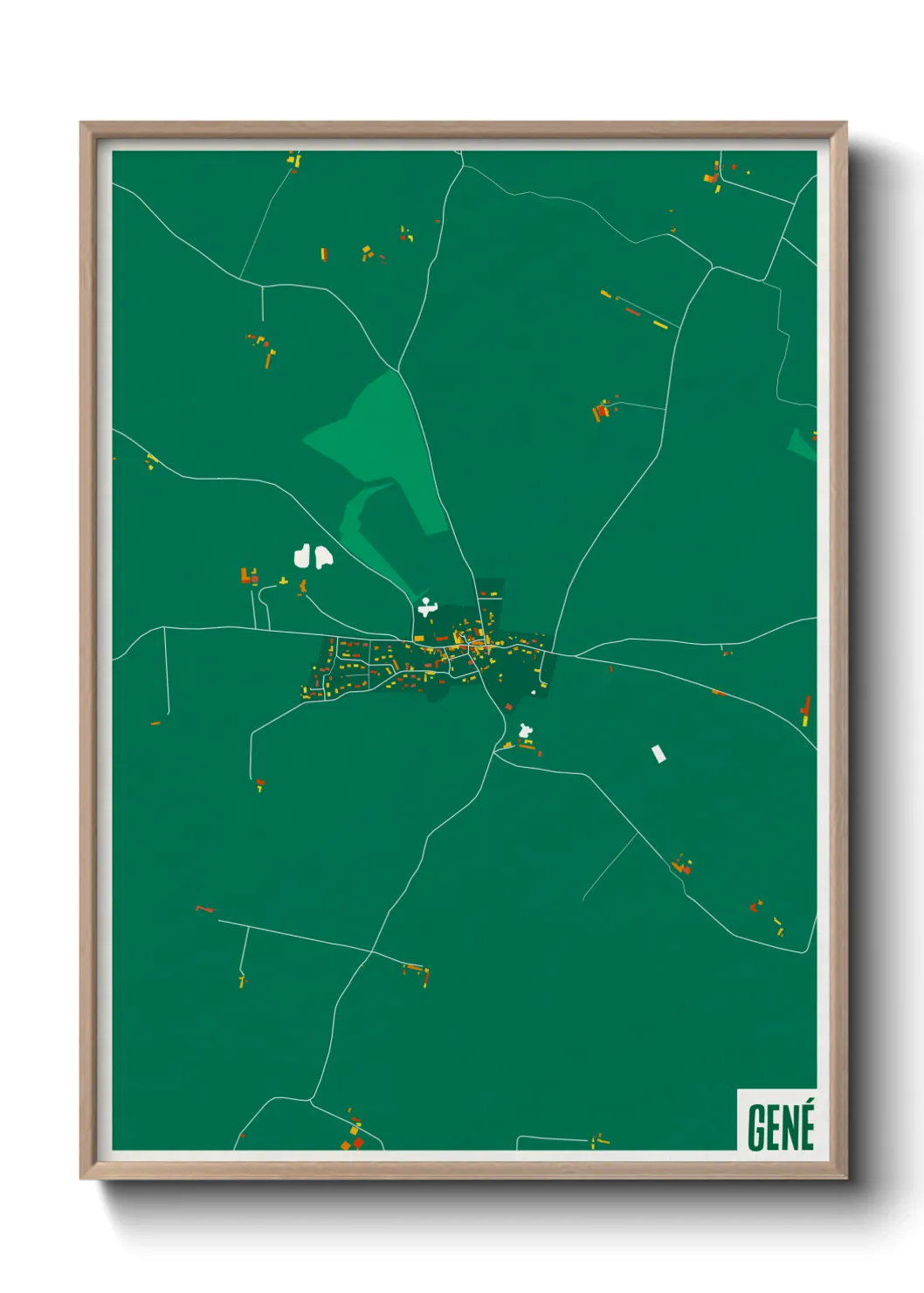 Une affiche de carte sur Gené