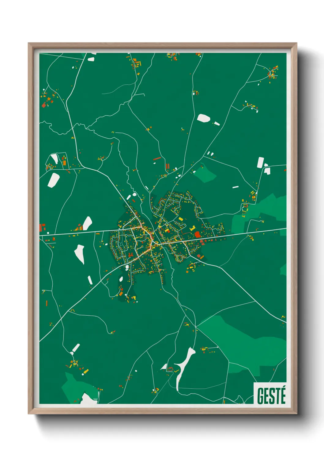 Une affiche de carte sur Gesté