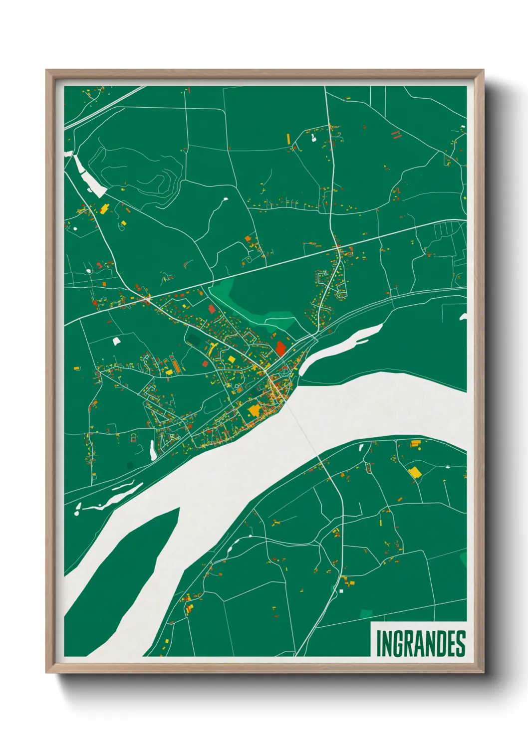 Une affiche de carte sur Ingrandes