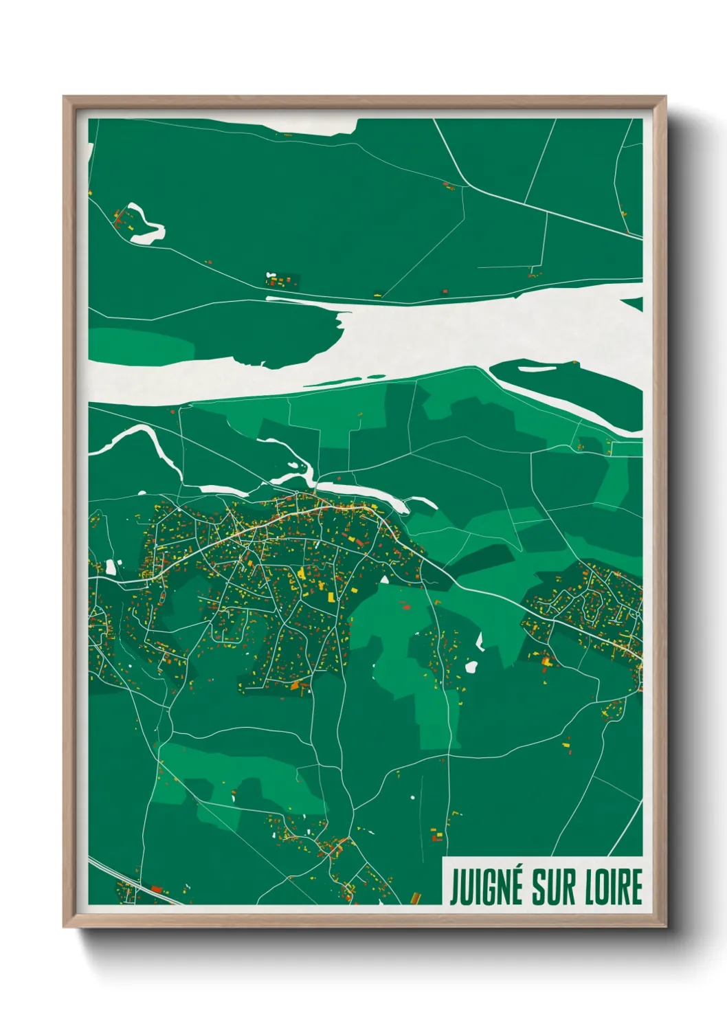 Une affiche de carte sur Juigné sur Loire