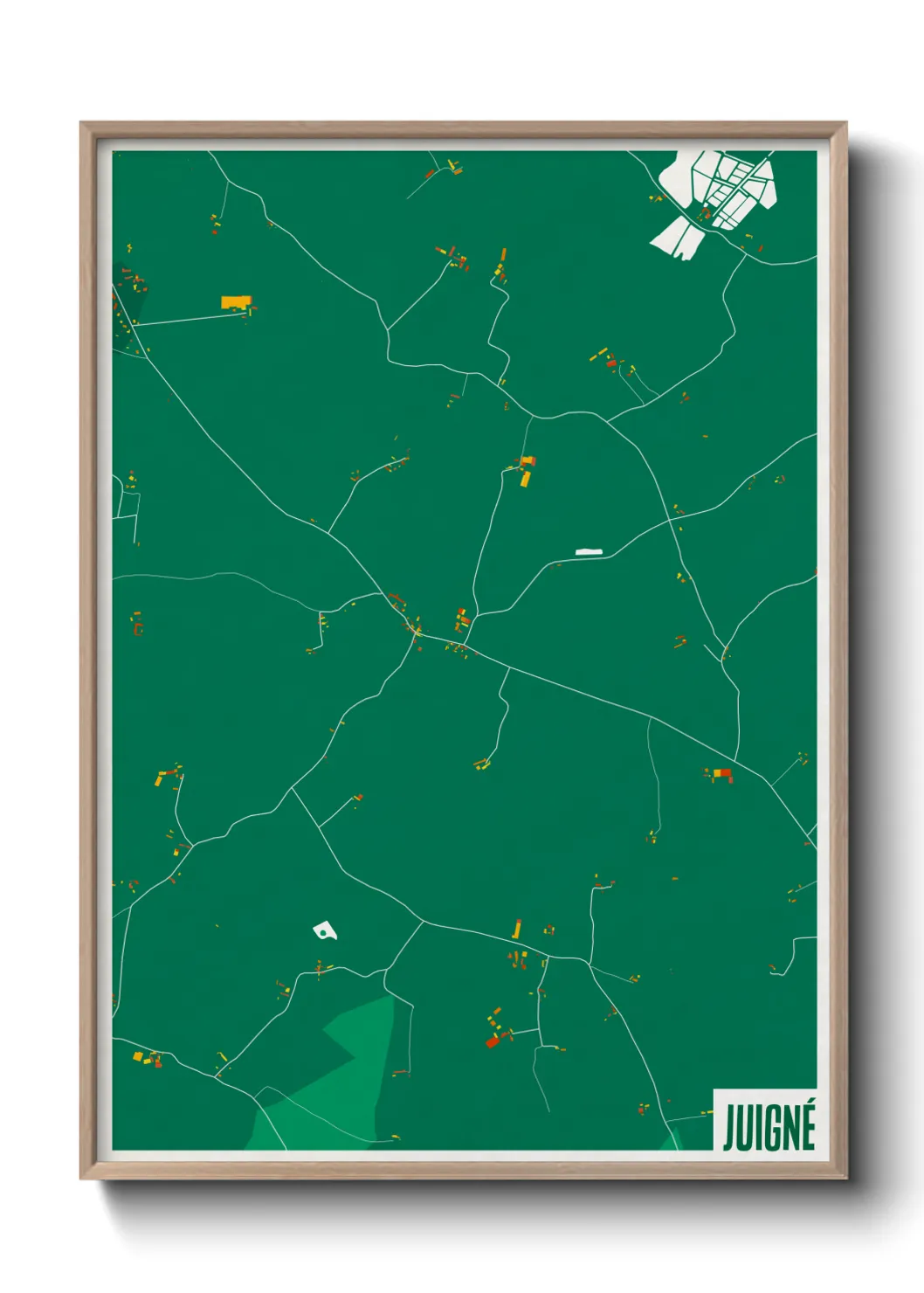 Une affiche de carte sur Juigné