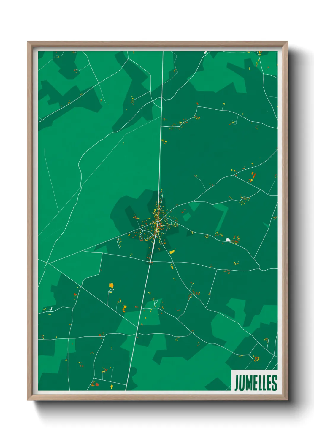 Une affiche de carte sur Jumelles